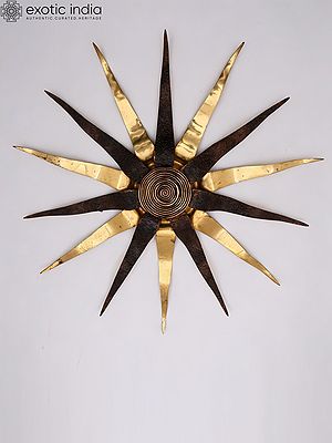 Large Brass Sunburst Wall Art
