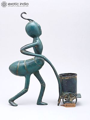 Brass Ant Sculpture: "Little Worker, Big Strength" for Table Display