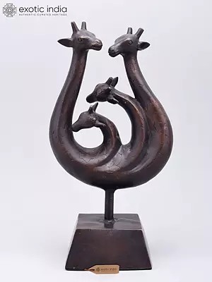 Graceful Giraffe Sculpture | Solid Brass Table Decor