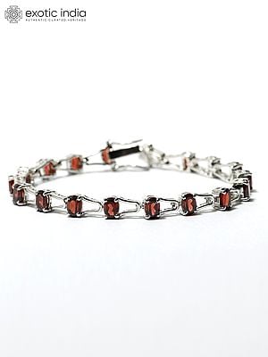 Designer Faceted Garnet Bracelet