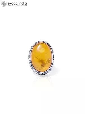 Oval Shape Amber Ring