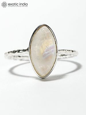 Marquise Cut Rainbow Moonstone Ring