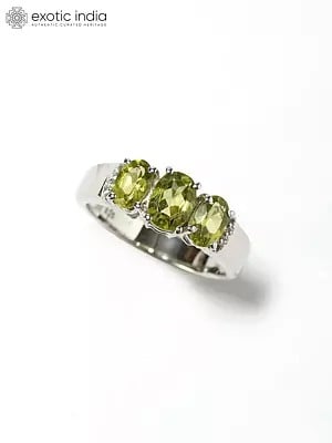 Faceted Peridot Ring