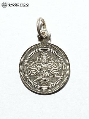 Lord Sudarshana Chakra Pendant with Yantra on Reverse (Two Sided Pendant)