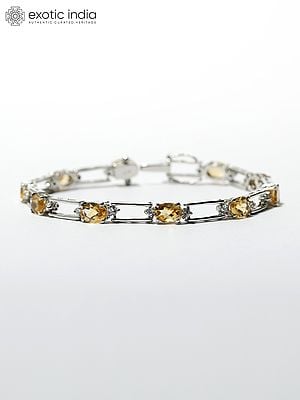 Faceted Citrine Bracelet | Sterling Silver Jewelry