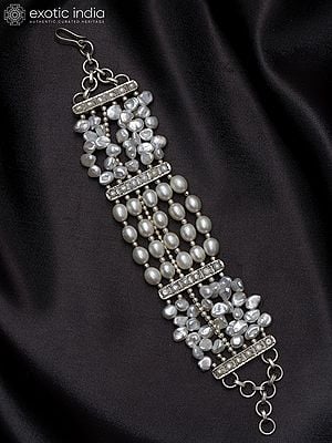 Sterling Bracelet with Silver Beads & Pearl