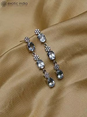 Dangler Earrings with Faceted Gemstones