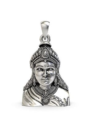 Goddess Chehar Sterling Silver Pendant (Rare Goddess of India)