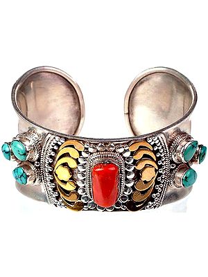 Coral, Turquoise Bracelet with Fins