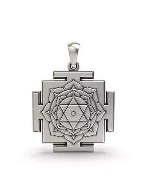Bhuvaneshwari Yantra Pendant - Sterling Silver Design