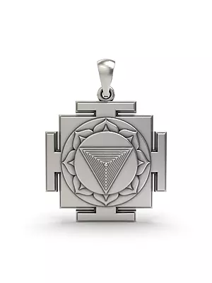 Sacred Tripura Bhairavi Yantra Pendant in Sterling Silver