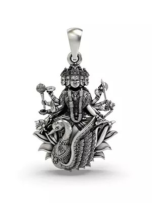 Goddess Gayatri Pendant in Sterling Silver