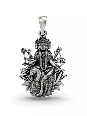 Goddess Gayatri Pendant in Sterling Silver
