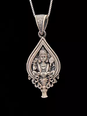 Lord Murugan Antique Finish Sterling Silver Pendant 