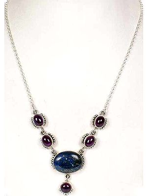 Lapis Lazuli Necklace with Amethyst
