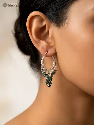Faceted Gemstone Hoop Chandeliers