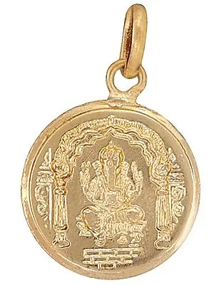 Lord Ganesha Pendant with Shri karya Siddhi Yantra on Reverse