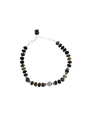 Sterling Silver Bracelet with Multi-Color Stone