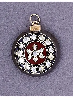 Agate and Enamel Pendant