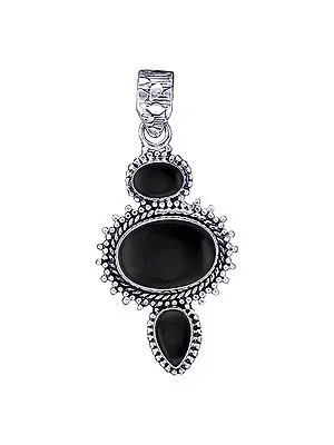 Sterling Silver Pendant with Black Onyx Stone