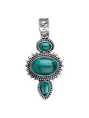 Sterling Silver Pendant with Malachite Gemstone