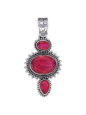 Sterling Silver Pendant with Ruby Gemstone