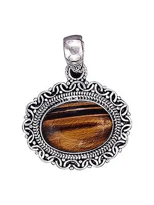 Sterling Silver Pendant with Tiger Eye Stone