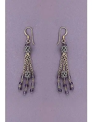 Designer Sterling Silver Earring with Amethyst Stone