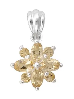Stylish Sterling Silver Pendant with Citrine Stone