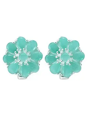 Superfine Sterling Silver Earring with Emerald Stone