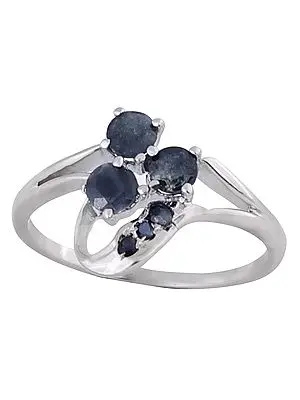 Superfine Sterling Silver Ring with Sapphire Stone