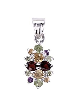 Superfine Sterling Silver Pendant with Multiple Gemstone