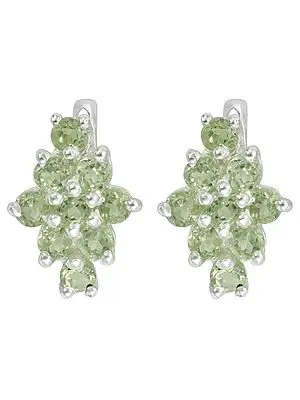 Superfine Sterling Silver Earring with Peridot Stone