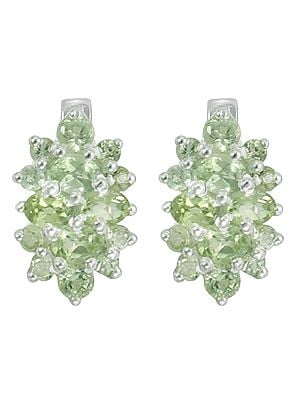 Superfine Sterling Silver Earring with Peridot Stone