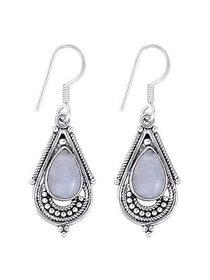 Stylish Sterling Silver Earring with Rainbow Moonstone