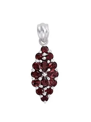 Superfine Sterling Silver Pendant with Garnet Stone