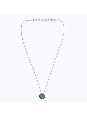 Stylish Sterling Silver Necklace with Faceted Labradorite Stone