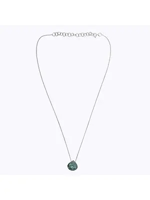 Stylish Sterling Silver Necklace with Faceted Labradorite Stone