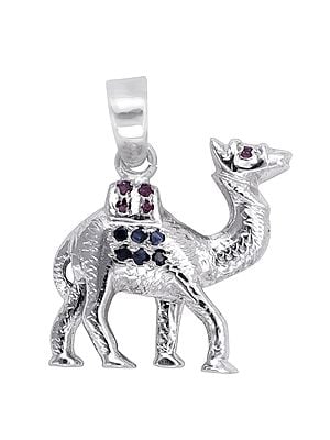 Stylish Sterling Silver Pendant with Ruby and Sapphire, Emerald