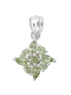 Superfine Sterling Silver Pendant with Peridot Gemstone