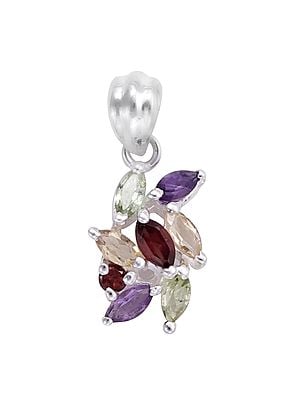 Superfine Sterling Silver Pendant with Multiple Gemstones