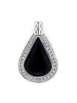 Designer Sterling Silver Pendant with Black Onyx