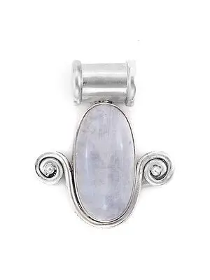 Sterling Silver Pendant with Rainbow Moonstone