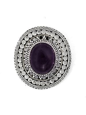 Designer Sterling Silver Pendant with Amethyst Stone