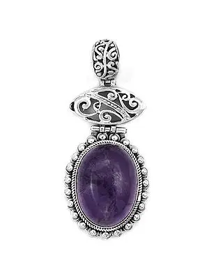 Sterling Silver Pendant with Amethyst Stone