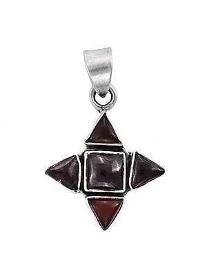 Sterling Silver Pendant with Garnet Stone