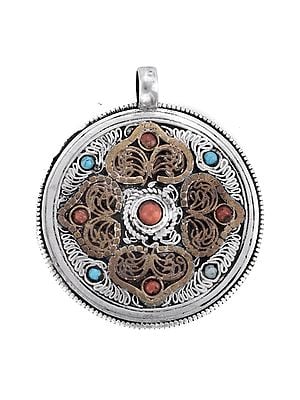 Sterling Silver Mandala Pendant with Filigree from Nepal