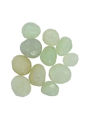 Faceted Green Chalcedony Beads