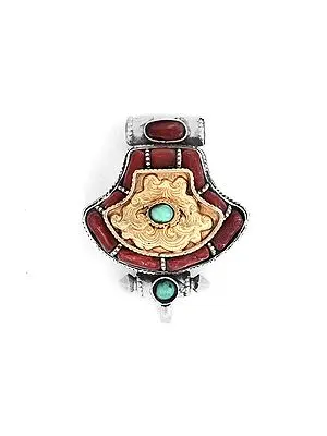 Sterling Silver Pendant with Coral Stone