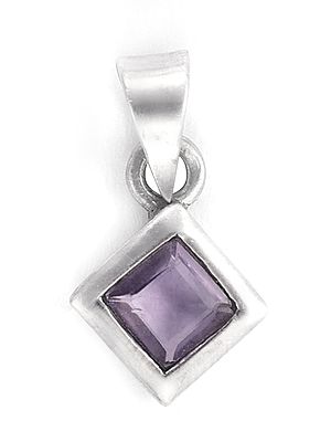 Designer Sterling Silver Pendant with Amethyst Stone